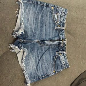 light washed jean shorts